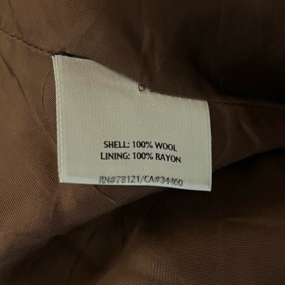 Eileen Fisher 100% Wool Zip Front Jacket Rust Brown Italian Fabric Size M - Picture 8 of 9